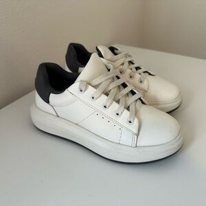 White and Black Platform Sneakers